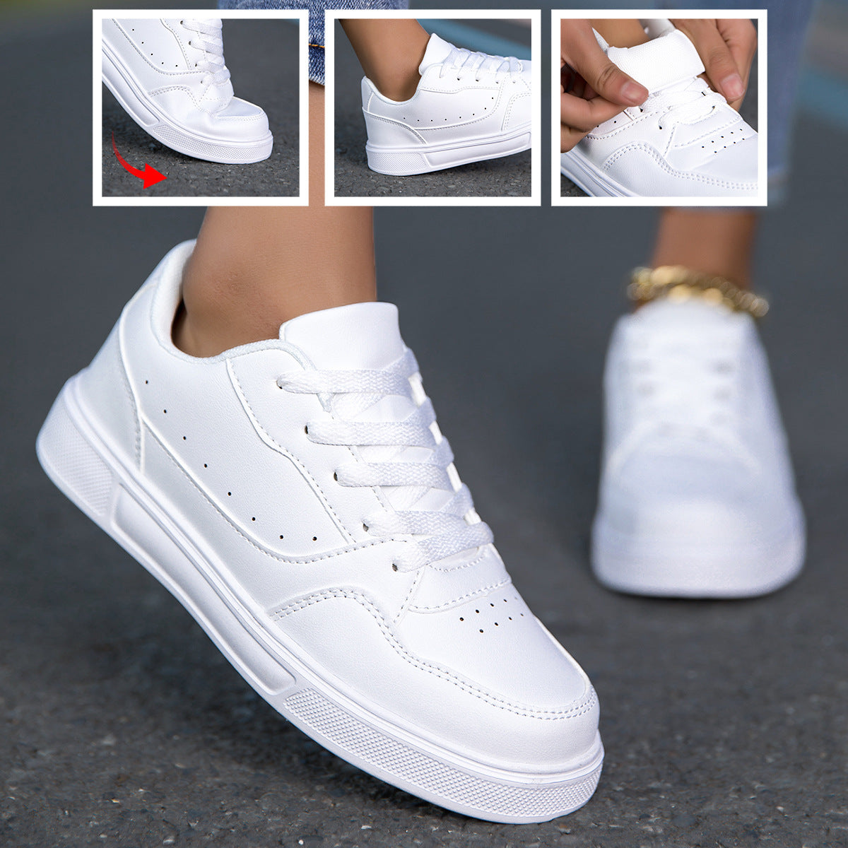 Breathable White Korean Casual Sneaker Breathable