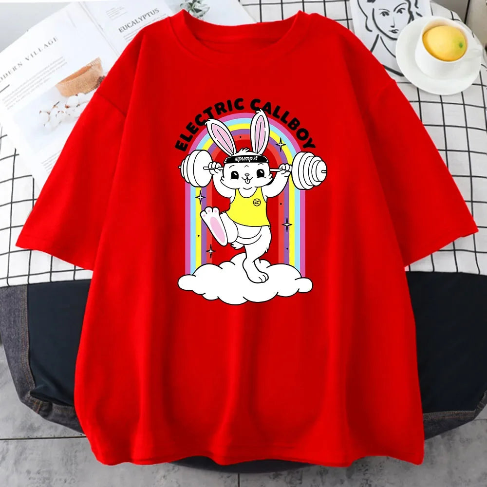 Boy's Band Electric Callboy T-shirts Grunge Style Graphic Printing Tee-shirt Women/Men Tees Short Sleeve Cotton Soft Tshirt Girl