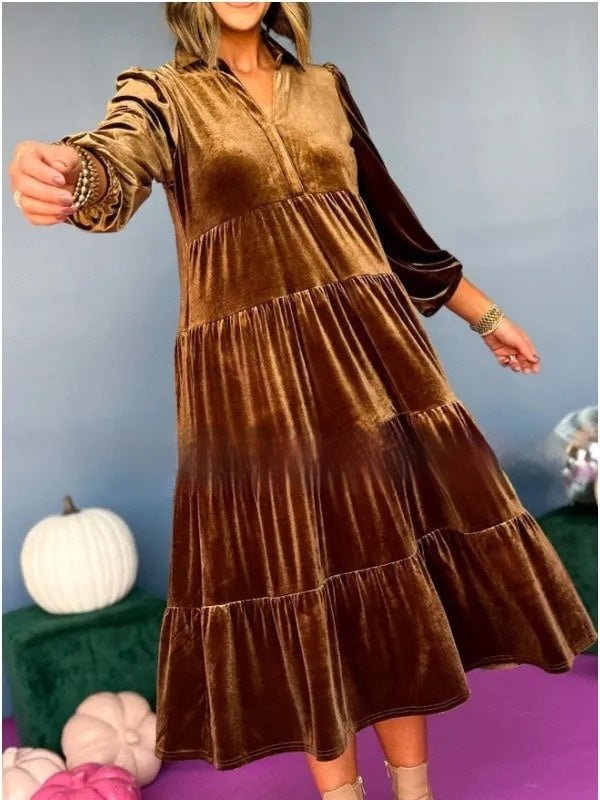 Autumn Winter Loose Dress – Casual Women’s Long Sleeve Dress - Elevra