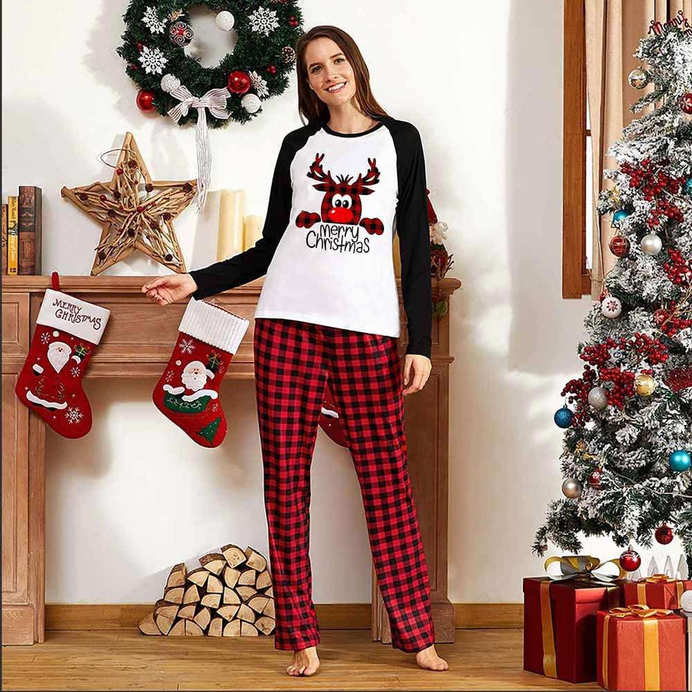 Family Christmas Pajamas Matching Sets Christmas Sleepwear Parent - Child Pjs Outfit For Christmas Holiday Xmas Party - Elevra