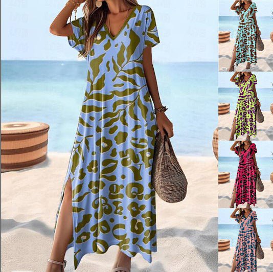 High Waist Floral Print Maxi Skirt For Women Dress - Elevra