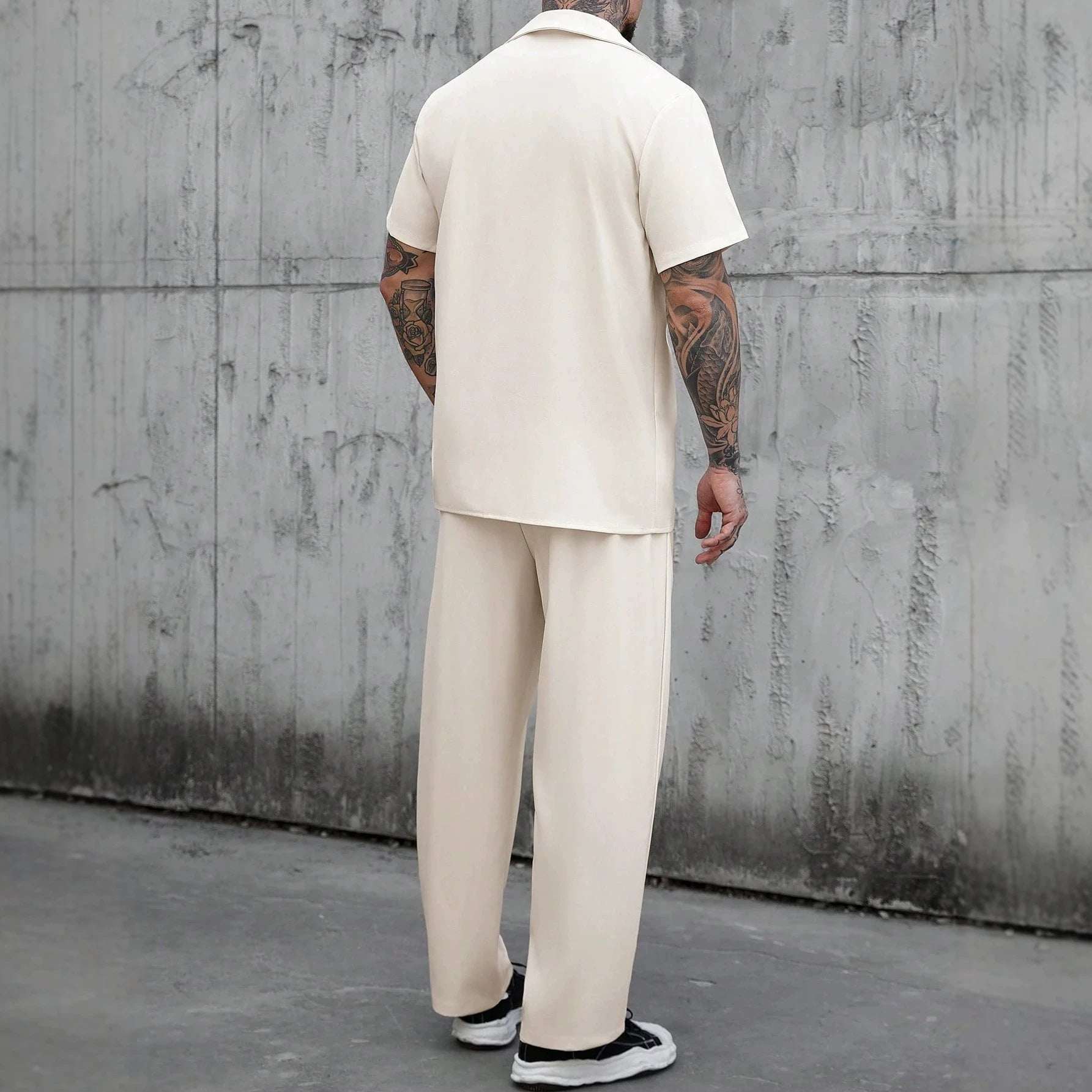 Mens Casual Shirt And Trousers Two - piece Set - Elevra