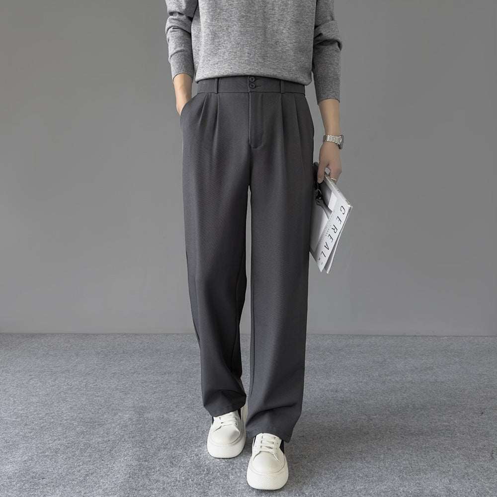 Mens Stylish Casual High - waisted Wide - leg Pants - Elevra