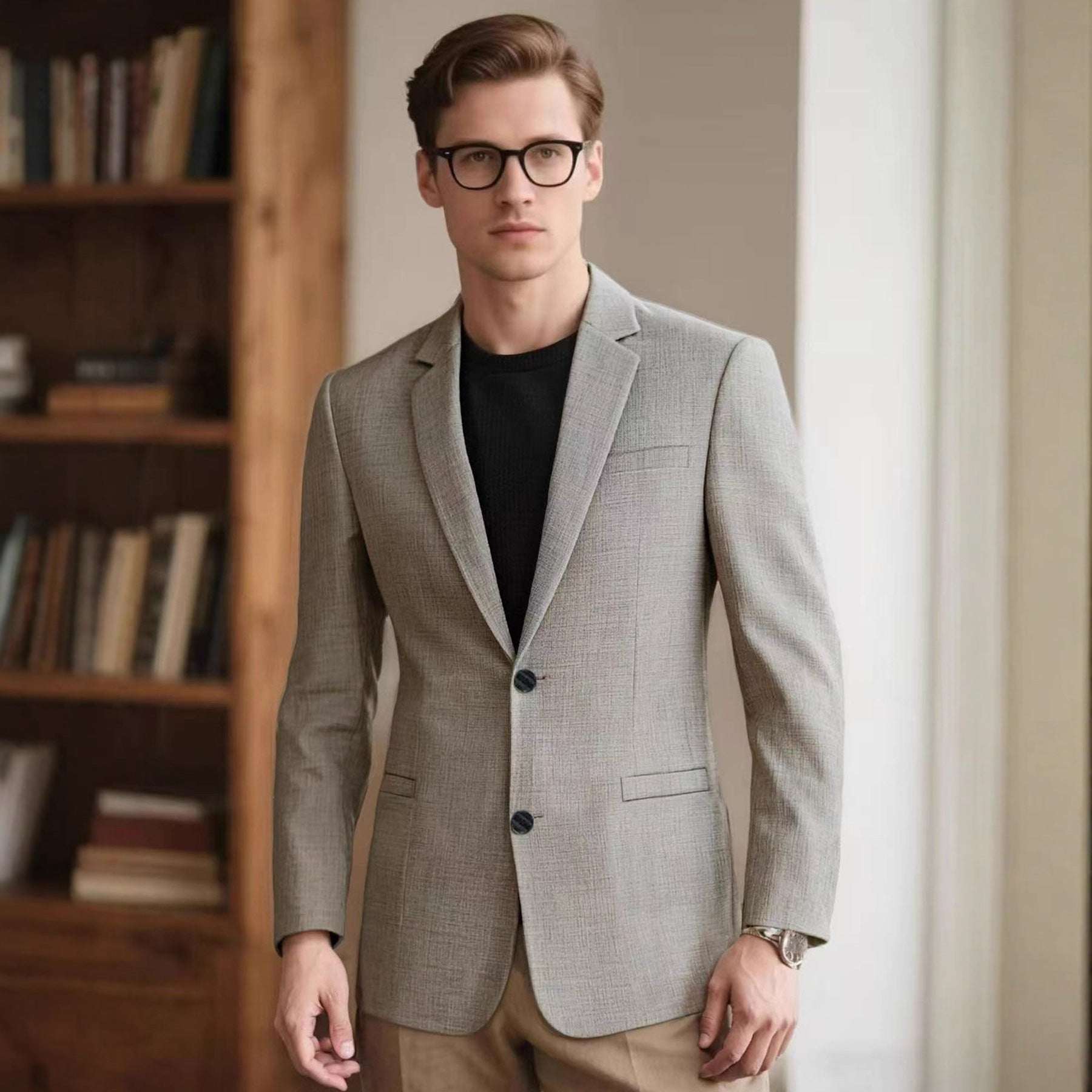 Mens Stylish Casual Solid Color Classic All Matching Jacket - Elevra