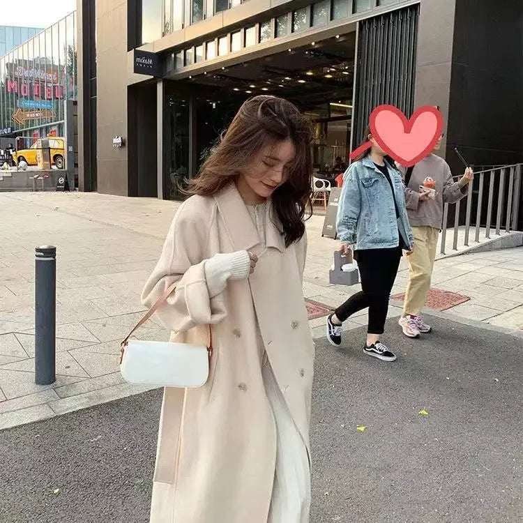 New Fashionable Fashion Over The Knee Woolen Coat - Elevra