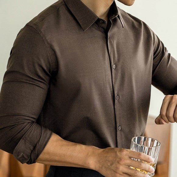 Old Money Style Modal Wool Shirt For Men - Elevra