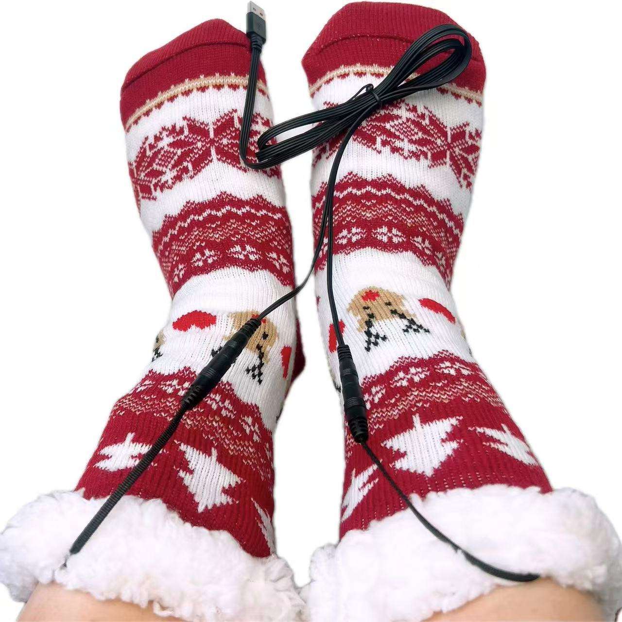 USB Electric Heating Socks –Warm Thickened Heated Room Socks - Elevra
