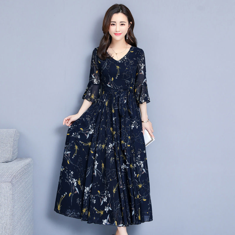 Super Fairy Waist Beach Big Swing Maxi Skirt