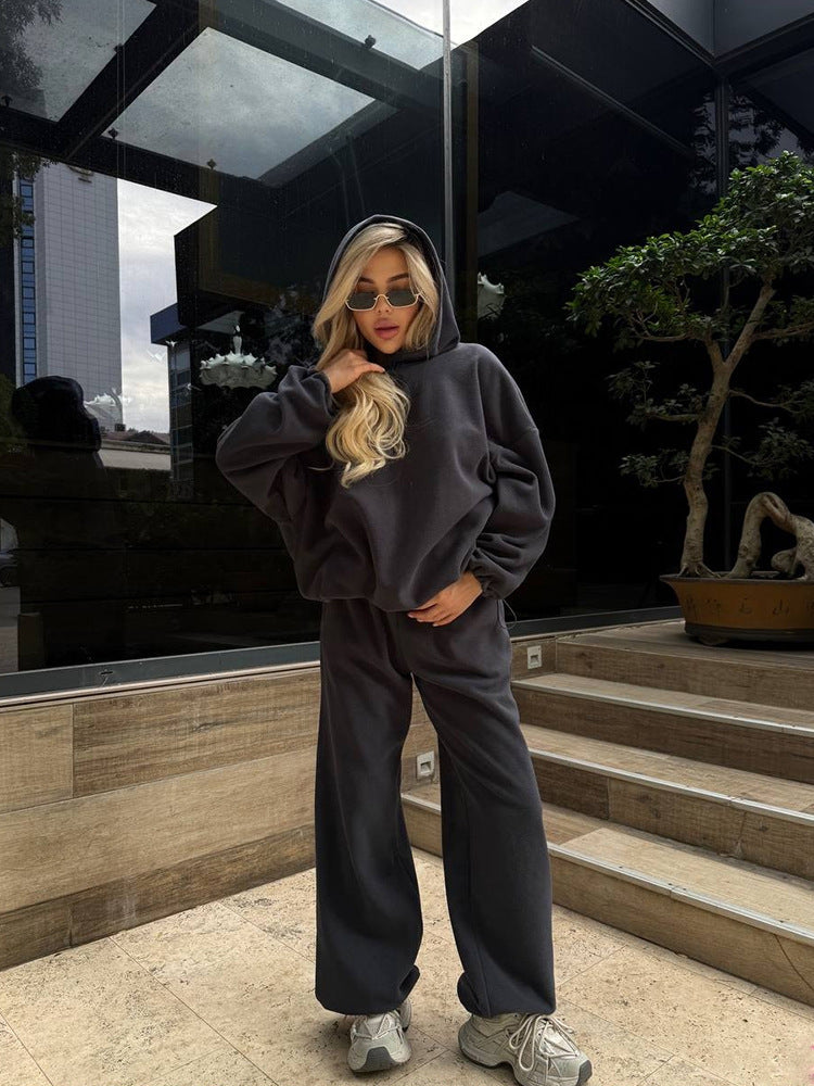 Casual European And American Polar Fleece Women's Suit
