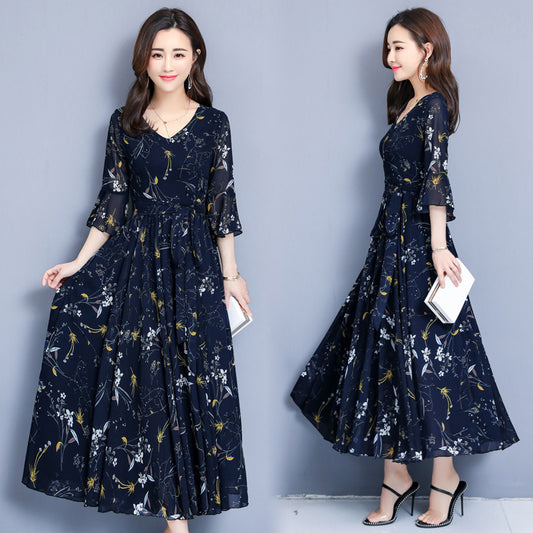 Super Fairy Waist Beach Big Swing Maxi Skirt