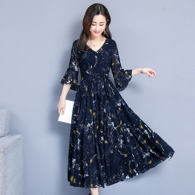 Super Fairy Waist Beach Big Swing Maxi Skirt