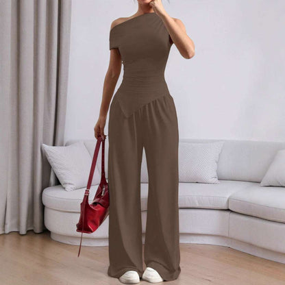 Women's Solid Color Sleeveless Vest Pants Fashion Suit