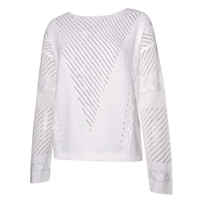Openwork twist long sleeve sweater
