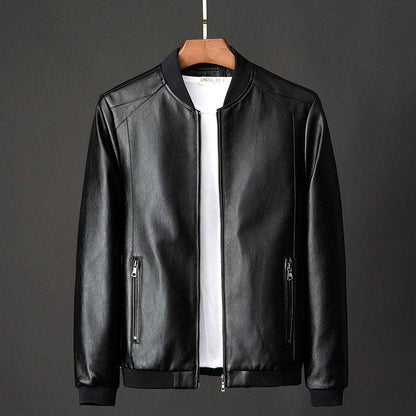 Leather jacket slim men's leather jacket