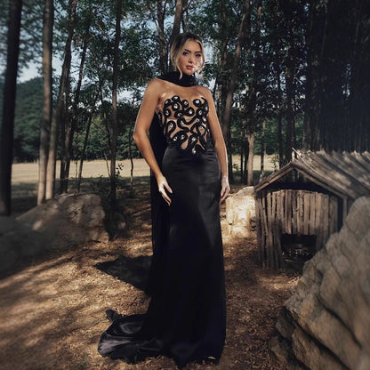 Women's High-end Delicate Bead-set Diamond Evening Dress