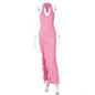 Summer New V-neck Halter Split Sexy Backless Dress