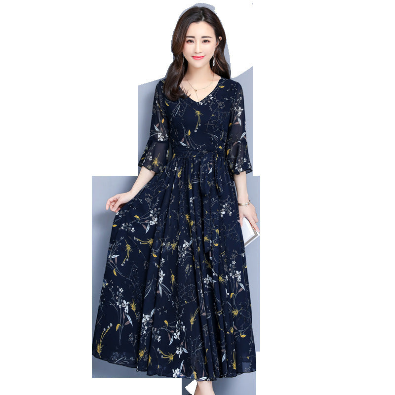 Super Fairy Waist Beach Big Swing Maxi Skirt