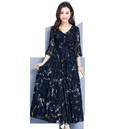 Super Fairy Waist Beach Big Swing Maxi Skirt