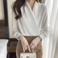 Satin Long Sleeve Women's Spring And Autumn Chiffon Shirt