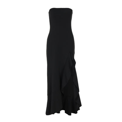 Sexy Split Maxi Dress Tube Top Temperament Women's Dress
