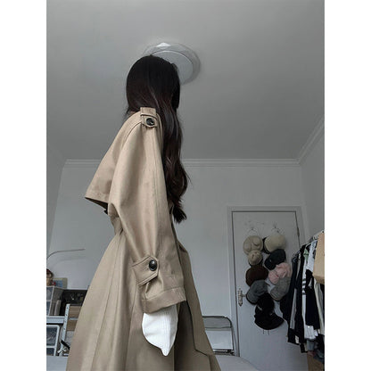 Temperament Wild Khaki Casual Fashion Trench Coat