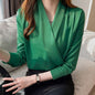 Satin Long Sleeve Women's Spring And Autumn Chiffon Shirt
