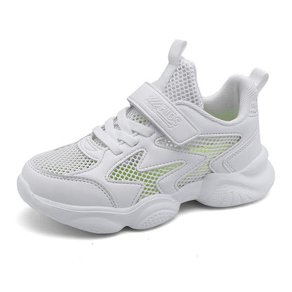 Velcro New Primary And Secondary School Students White Sneaker