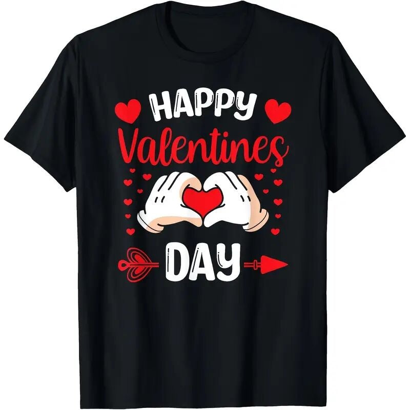 Love Valentine'S Day T-Shirt,   Couple T-Shirt, Couple Christmas, Fashion Casual T-Shirt, Short-Sleeved T-Shirt