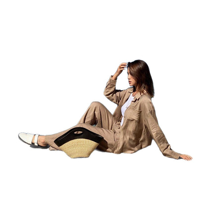 Women's Button Fashion Casual Two-piece Suit