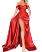 Banquet High Slit Sexy Host Off-shoulder Slimming Party Evening Dress