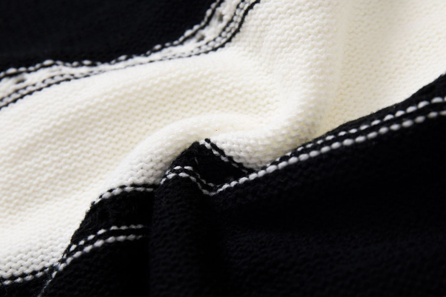 Women's One-neck Striped Openwork Knitted Sweater