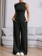 Women's Solid Color Sleeveless Vest Pants Fashion Suit