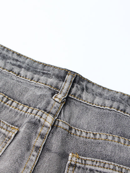 Retro Tie-dyeing Gradient Washed-out Jeans Woman