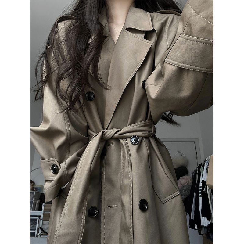 Temperament Wild Khaki Casual Fashion Trench Coat