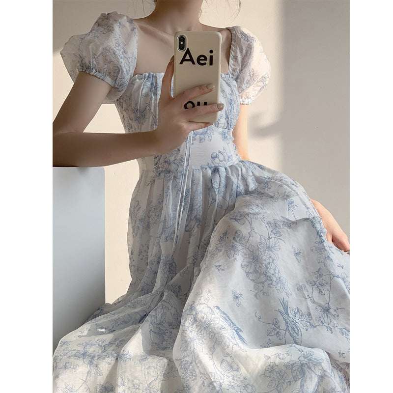 French Tencel Print Midi Dress