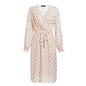 Lantern sleeve belt midi dress