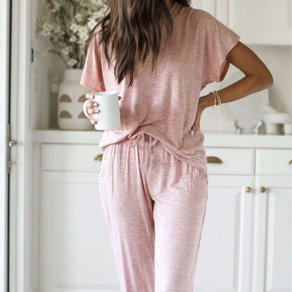 Round Neck Short Sleeve Loose Outfit