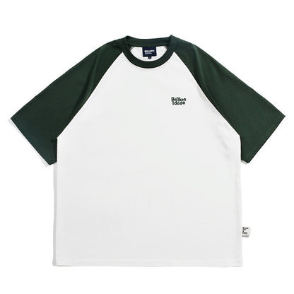 Casual Japanese Junior Raglan Sleeve T-shirt Bottoming Shirt For Men