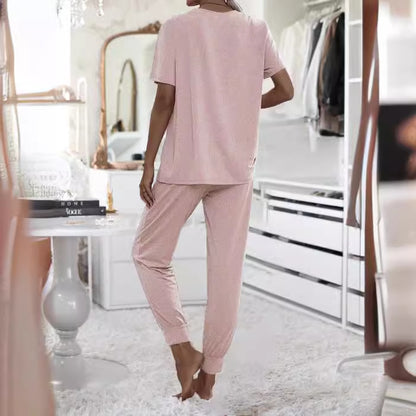Round Neck Short Sleeve Loose Outfit