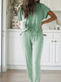 Round Neck Short Sleeve Loose Outfit