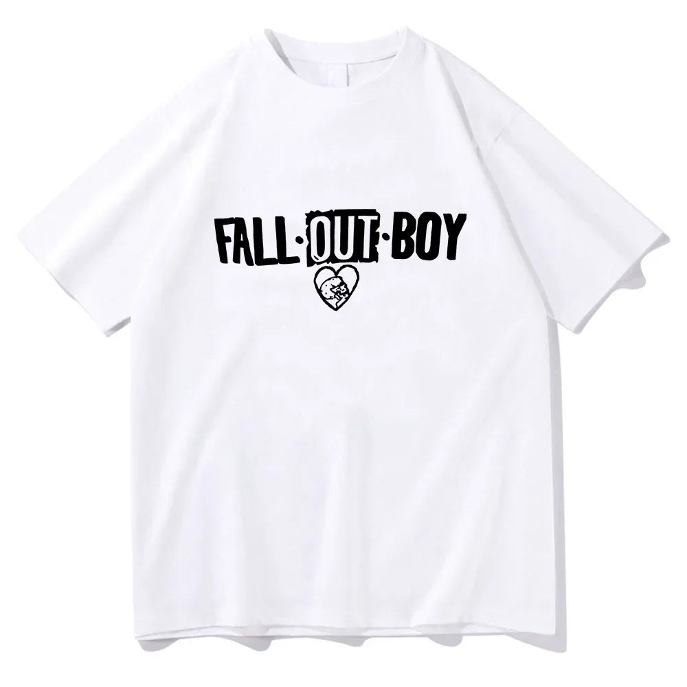 Fall Out Boy T-shirt Grunge Graphic Printing Fashion Tee-shirt for Boys Cotton Soft Funko Pop Tshirt Men/women Short Sleeve Tees