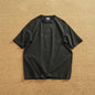 Summer Men's Heavyweight Vintage Washed 100% Cotton T-shirt Oversize American Retro Style Distressed Drop Shoulder Cityboy Tees