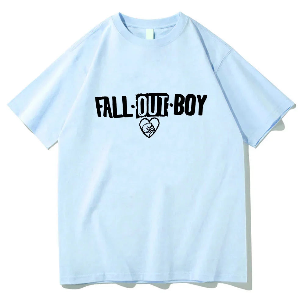Fall Out Boy T-shirt Grunge Graphic Printing Fashion Tee-shirt for Boys Cotton Soft Funko Pop Tshirt Men/women Short Sleeve Tees