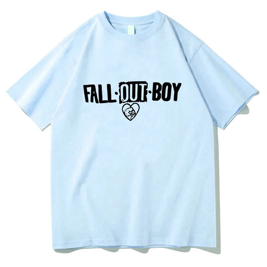 Fall Out Boy T-shirt Grunge Graphic Printing Fashion Tee-shirt for Boys Cotton Soft Funko Pop Tshirt Men/women Short Sleeve Tees