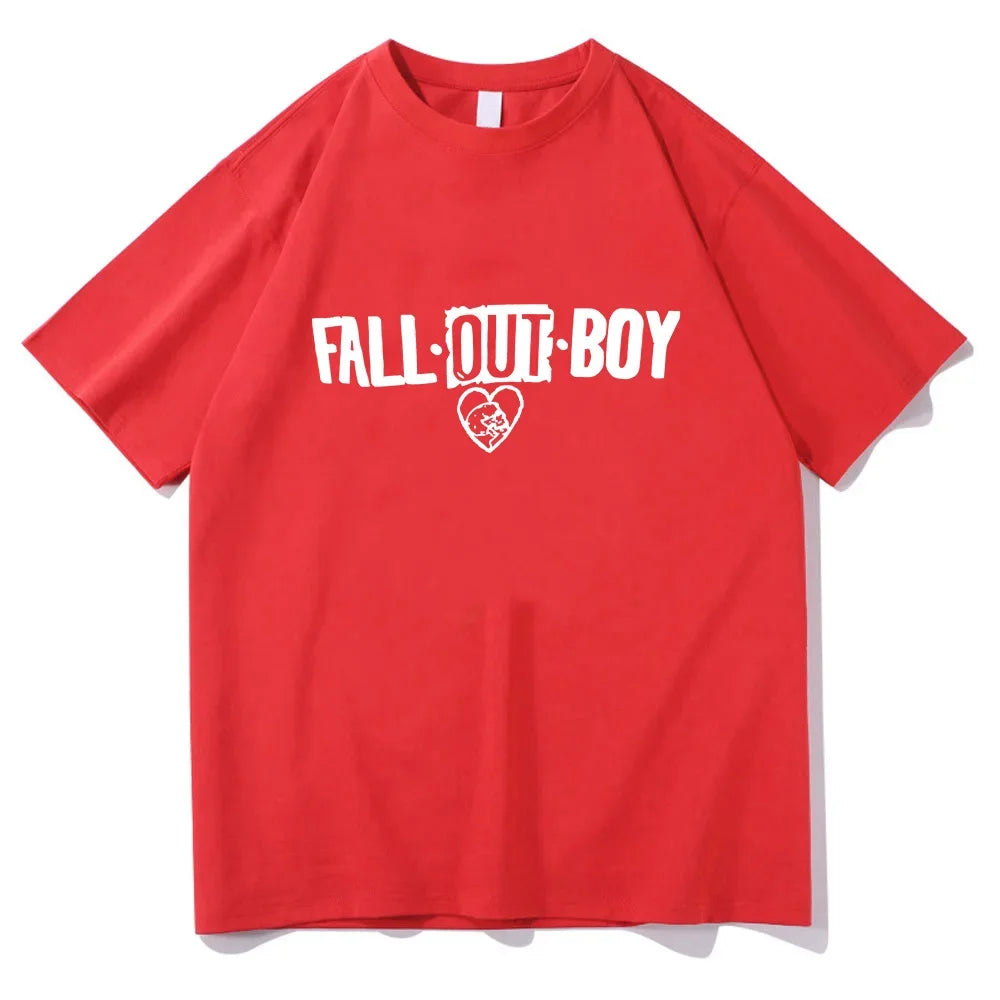 Fall Out Boy T-shirt Grunge Graphic Printing Fashion Tee-shirt for Boys Cotton Soft Funko Pop Tshirt Men/women Short Sleeve Tees