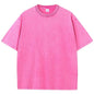 American Style Retro Heavyweight Solid Color Short Sleeved T-shirt Men Women Summer Street Trendy Washed Old Oversized Clothes