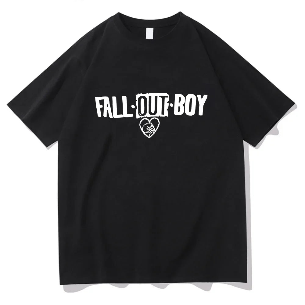 Fall Out Boy T-shirt Grunge Graphic Printing Fashion Tee-shirt for Boys Cotton Soft Funko Pop Tshirt Men/women Short Sleeve Tees
