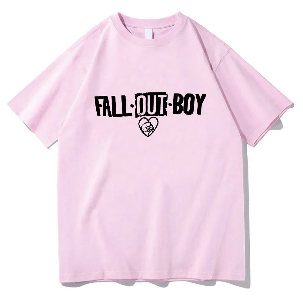 Fall Out Boy T-shirt Grunge Graphic Printing Fashion Tee-shirt for Boys Cotton Soft Funko Pop Tshirt Men/women Short Sleeve Tees