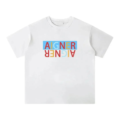 2025 Fashion boy T-shirt 100% pure cotton summer children's top casual clothing letter printed baby boy top short sleeved