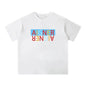 2025 Fashion boy T-shirt 100% pure cotton summer children's top casual clothing letter printed baby boy top short sleeved